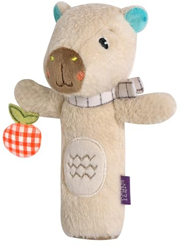 Fehn Stabgreifling Capybara Clara – Kuscheltier-Greifling für Babys