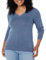 Amazon Essentials Women's Regular-Fit Lightweight Long-Sleeve V-Neck Jumper (Available in Plus Size), Blue Heather, XXL