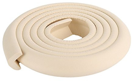 Cuigu Baby Sicherheitsecke Kantenschutz, Gummitisch Schutz für Kinder, L-förmige, Weiche Kante, 2m (Beige)