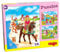 HABA 304221 - Puzzles Pferdefreundinnen, 3 Puzzles mit je 24 Teilen; 3 unterschiedliche Pferde- und Reitmotive, Puzzlespaß ab 4 Jahren