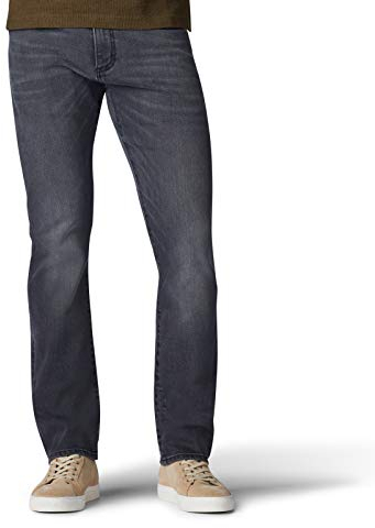 Lee Men's Extreme Motion Slim Straight Jean, Lead Gray, 36W x 32L