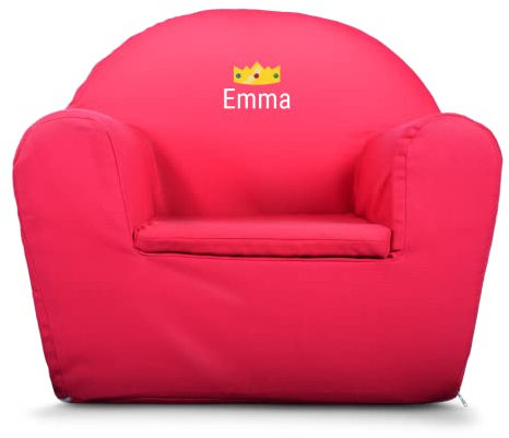 YourSurprise Kindersessel mit Namen - Kindersessel personalisiert mit Namen oder Text, hergestellt aus Baumwolle für Jungen und Mädchen im Alter von 1 bis 4 Jahre (Rosa)