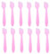 Lot de 100 cuillères jetables en plastique pour le visage - 8 cm - Cuillère à crème pour le visage - Mini cuillère - Mélangeur - Applicateur de maquillage - Outil de beauté (rose)