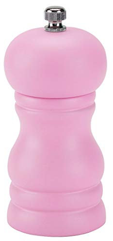 sourcing map Salt and Grinder 4.5 Inch Wooden Mills Shakers with Adjustable Coarseness for Seasoning Meal Prep Cooking Dining Pink