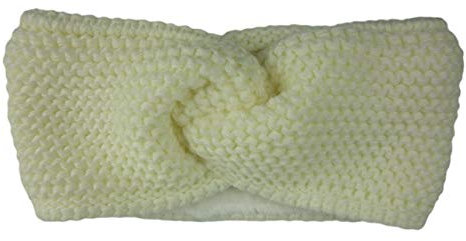 kennydoo Vender Damen Strick Stirnband mit Knoten I locker gestrickt I Fleece Futter I Haarband I Headband (beige Creme)