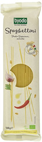 Bio Byodo Spaghettini hell 500 g - Vegan, Bio-zertifizierter Hartweizengrieß aus Italien, Perfekter al dente Biss, Kurze Kochzeit, Umweltfreundliche Papierverpackung