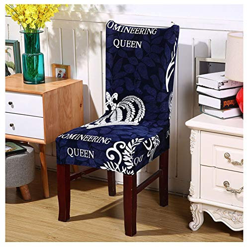 ZIXING Fashion Stretch Stuhlhussen für Esszimmer,Stuhl Sitz Kissenschoner,Weiche abnehmbare waschbar Esszimmerstühle Schonbezüge Krone