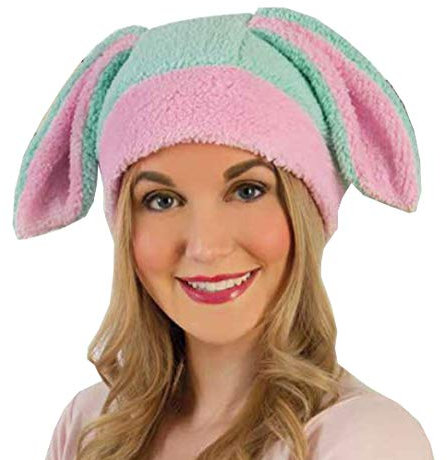 KarnevalsTeufel Plüsch-Mütze Hase für Erwachsene mit Hasenohren Häschen Osterhase (Grün)