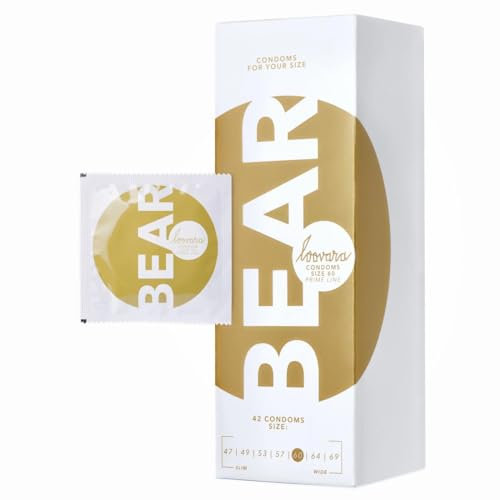 Loovara Kondome mit Gleitmittel 42 Stück - Größe XL 60 mm - Präservative für mehr Fun & Feeling beim Sex - Vegan, Fair Rubber, Transparent-Naturfarben mit Reservoir - XXL Box