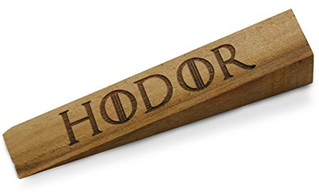 Hodor Türstopper aus Holz, Teakholz, für Zuhause und Büro, 19,1 x 3,8 cm