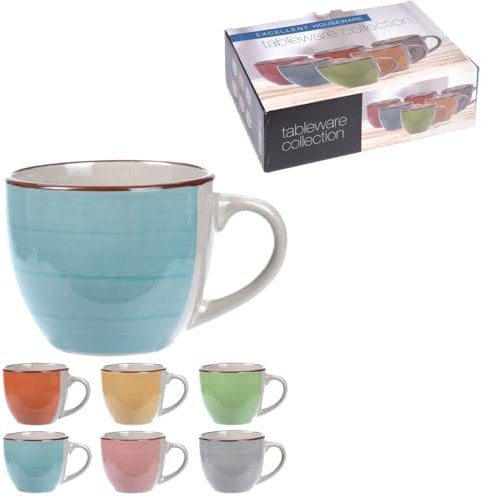 Set of 6 Brush Stroke Design Ceramic 90ml Espresso Coffee Serving Cup