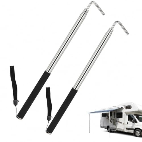 scottchen PRO RV Awning Rod Opener Easy Reach Telescopic Puller 13-3/8 to 44-1/4 Silver & Black - 1pack