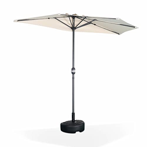 Alice's Garden - Parasol de balcon Ø250cm – CALVI – Demi-parasol droit. mât central en aluminium avec manivelle d’ouverture. toile sable