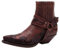 Stivali da moto da uomo Western Cowboy Stivaletti Retro a punta tacco basso in pelle Stivali da motociclista Stivali Hort Stivali da cavallo, Rosso 01, 43 EU