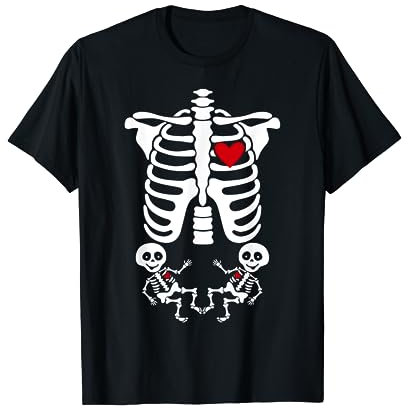 Squelette de grossesse amusant pour jumeaux enceintes T-Shirt