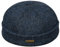 Sterkowski Docker Cap | Echte schottische Harris Tweed Beanie für Damen und Herren | warme traditionelle Totenkopfmütze aus reiner Wolle, blau / schwarz, 55 EU