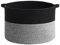 Vinsani Laundry Basket Natural Cotton Hand-Woven Rope Hamper Two Tone Scandinavian Home Décor Minimalist Aesthetic Storage For Clothes Baby Toys Nursery Bathroom and Bedroom Use – Black & Grey