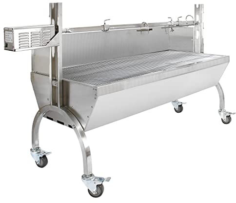 KuKoo 90kg Hog Roast Machine/Spit Roasting Meat Rotisserie/Stainless Steel & Windshield