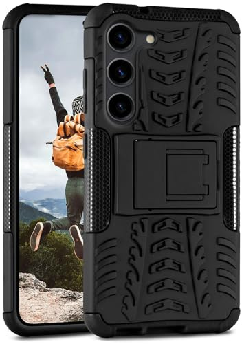 ONEFLOW Tank Case für Samsung Galaxy S23 Plus Hülle Outdoor, stabile Panzerhülle mit Kamera und Display Schutz, sichere Handyhülle, TPU Handy Schutzhülle mit Ständer, Schwarz