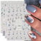 JMEOWIO 3D Embossed Spring Flower Nail Art Stickers Decals Self-Adhesive 5D Colorful Summer Floral Nail Supplies Nail Art Design Decoration Accessories 4 Sheets