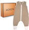 MOYO Baby Schlafsack mit Füßen I Taupe mit Tupfen I Atmungsaktiver Babyschlafsack TOG 1.0 in 80cm I Schlafsack mit Beinen aus 100% Bio-Baumwolle I GOTS-Sommerschlafsack für Babys & Kleinkinder