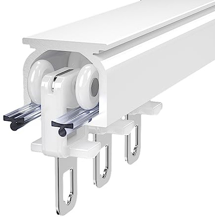 Vorhangschienen-Set Deckenbefestigung für Schiebevorhänge Flexible Decken-Vorhangschiene Decke Gebogene Vorhangschiene Flexible Decken Vorhang Gardinenschiene Vorhangschiene ( Color : White (Top Mount