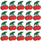 INFUNLY 20PCS Cherry Sequins Iron On & Sew On Patches - Heart Shaped, Fruity Nature, Red Color, Fabric Applique Patches