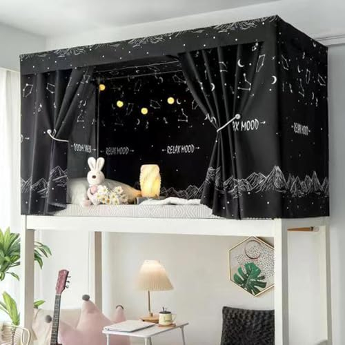 Treer Bettvorhang Hochbett, Etagenbett Blackout Vorhänge Staubdicht Betthimmel Hochbett Kinder Bettzelt Schlafsaal Bettvorhänge Schlafzimmer Studentenwohnheim (1.2m 3 Stück,Mond)