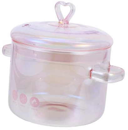 HOLIDYOYO Olla De Sopa De Vidrio Borosilicato De Tapa Olla De Guiso Para Cocina Para Cocinar Sopa y Ribs y Fácil De Limpiar