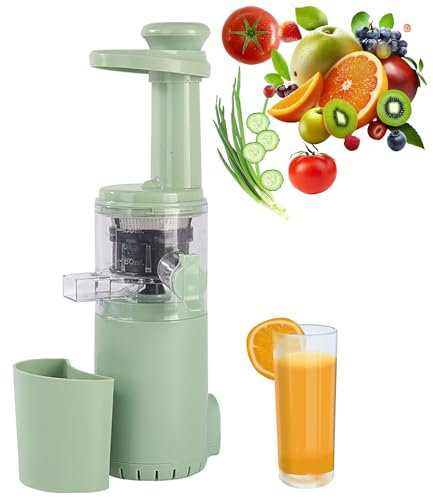 DarkSwan Máquinas exprimidoras para frutas y verduras, exprimidor de prensado en frío de material PP+ABS, extrusión en espiral de jugo 98% tasa jugo puro, separación residuos jugo, 220V/220W