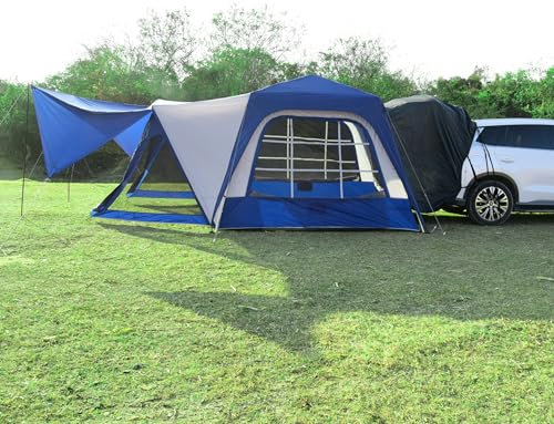 ABORON SUV-Zelt, Auto-Heckklappenzelt für Camping, 6 Personen, groß, Auto-Heckklappenzelt, 3 m x 3 m, Zeltbefestigung an SUV mit 1,8 x 2,1 m Bildschirm, Vorzelt, Vorzelt, Veranda