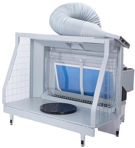 JODAIS Cabine de pulvérisation de Peinture aérographe avec Ventilateur d'échappement, kit de Cabine d'aérographe Portable, lumières LED 3 côtés/débit d'air 11 m³/Min (réglable), pour Peinture A