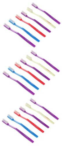 minkissy 3er-sets Superharte Zahnbürsten Für Erwachsene Bürsten Zur Fleckenentfernung Und Täglichen Mundpflege 6 Stück X 3