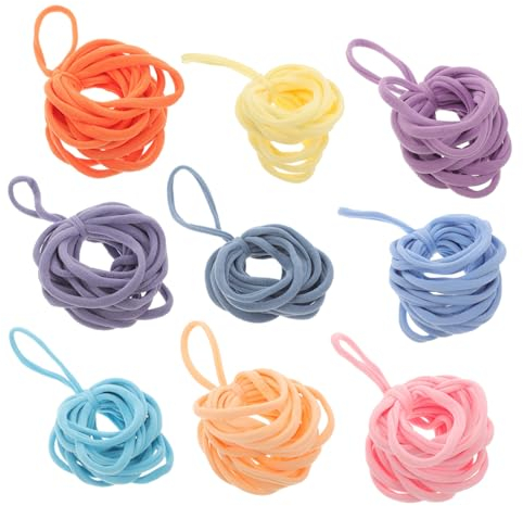 HAPINARY 180pcs Elastic Braided Rope Loom Potholder Kit Loom Loops for Weaving Loom Loops Weaving Loom Kit Loom Kit Pot Holder Kit Pot Holder Loops Refill Potholder Loom