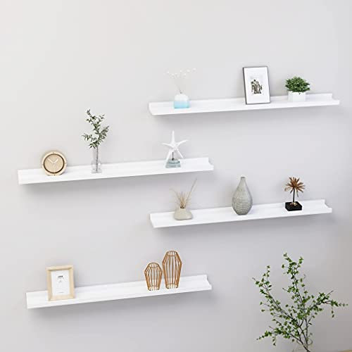 FUDUGEHMIOFWFJJ ästhetik deko,wall Shelf,Manga Regal,Wandregale 4 STK. Weiß 80x9x3 cmGeeignet für Bad, Küche, Schlafzimmer