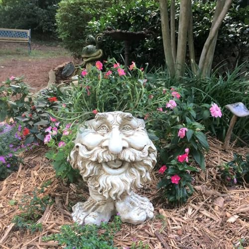 HdjjLtor Witziger Blumentopf Aus Kunstharz, Muggly's The Faces Blumentopf Dekorieren ​Haus Garten Kunstharz Sukkulenten Pflanzendekoration Für Drinnen Und Draußen,A