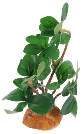 Sosoport Plante Artificielle pour Aquarium Accessoire pour Reptiles avec Plante Verte Décorative