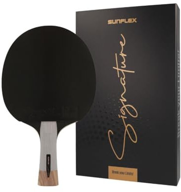 Sunflex® Tischtennisschläger Signature ZENO | ITTF zertifizierter Belag | 2,0mm Schwamm | für Profispieler | 5-lagige Furniereschichten aus hochwertigen Hölzern | edle Aufbewahrungsbox
