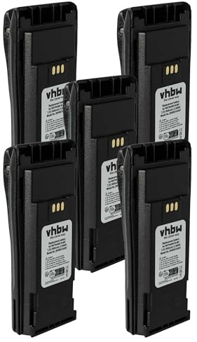 vhbw 5X Akku Ersatz für Motorola PMNN4253B | PMNN4253AR, PMNN4259AR, PMNN4254, PMNN4254AR für Funkgerät, Walkie Talkie (1800 mAh, 7,2 V, NiMH)