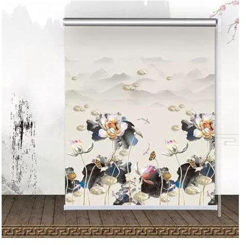 Blackout Roller Blinds,Floral Patterned Roller Blinds for Bedroom/Living Room/Kitchen, Thermal Blackout Window Roller Shades, Privacy Protection(60x120cm)