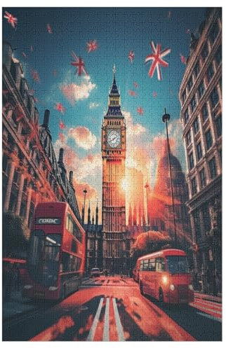Puzzles Für Erwachsene 1000 Teiliges Stadtbild von London Puzzles Für Erwachsene Holzbrettpuzzles Denksportaufgaben Für Erwachsene （78×53cm）