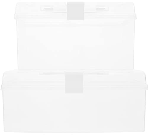 FRCOLOR 2stücke Plastikbox Transparent Für Aufbewahrungsbox Mehrzweck Mit Verschluss Für Kosmetik Erste-hilfe-kasten Haushalts-organizer Langlebig Und Leicht Tragbar