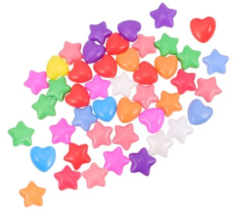 Vaguelly 80pezzi Palline Forma Di Stella e Cuore Colorate e Oceaniche Per Giochi in Piscina Sviluppano Coordinazione Occhio-mano e Attività Fisica Per Ragazzo Ragazza Ragazza