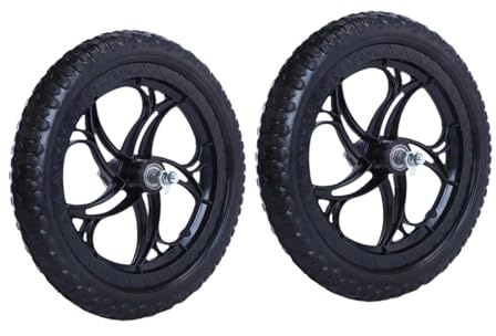 TISHITA 1 Paar Balance Bike Ersatzräder 12 Zoll Kinder Fahrrad Laufrad Reifen Leicht Montage Geräuscharm Metall Pp für Geburtstagsgeschenk Sport Traini