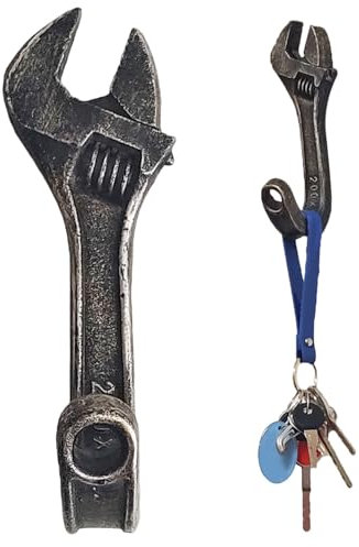 Porte-clé décoratif avec clé à molette, crochet mural rétro | Porte-clé vintage en forme d'outil pour cuisine et salle de bain, organisateur mural rustique pour clés, serviettes et