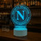 Generico Lampada LED Napoli Personalizzata con Nome | Luce Notturna RGB Multicolore con Logo Calcio Napoli | Targa Acrilica Incisa | Base Touch Decorativa per Tifosi e Regalo Bambini