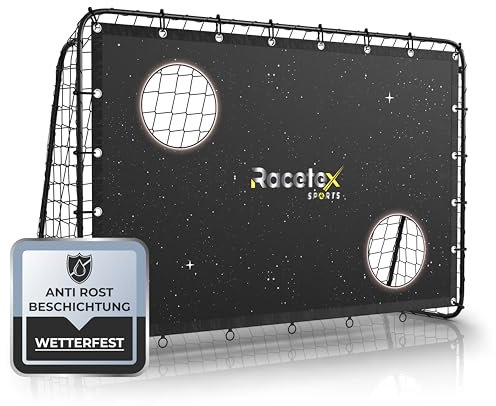 Racetex Fußballtor Kinder inkl. Torwand mit [Anti-Rost Beschichtung] - Fussballtore für Garten Kinder und Erwachsene - Fußball Tor mit Erdanker für einen optimalen Halt - Fussballtor (Dark)