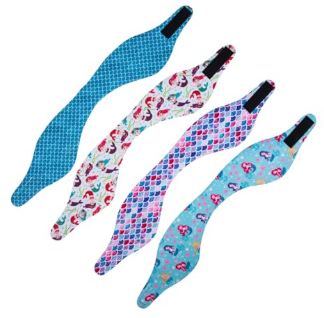 TOBBOMEY 4 Stück Schwimmstirnbänder Und Dusch Ohrbänder Aus Neopren Mit Ohrenschutz Für Unisex Beim Schwimmen Baden Wassersport
