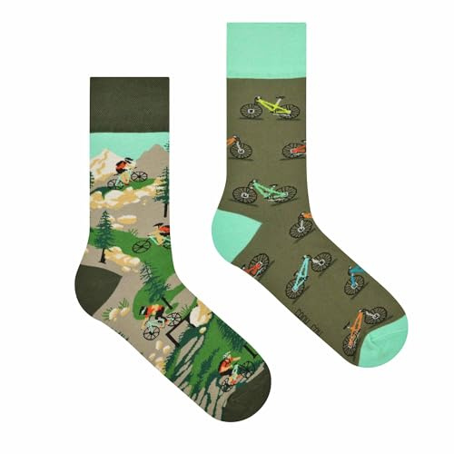Spox Sox Casual Unisex - lustige, verrückte, bunte Socken für Damen und Herren, Gr. 40-43, MTB-Fahrrad