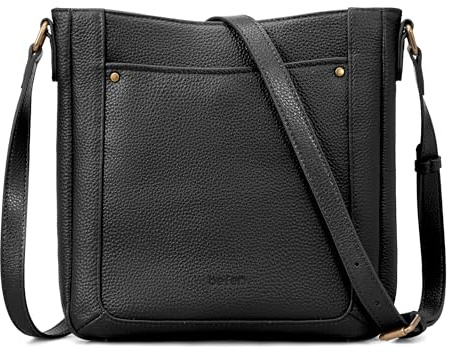 befen Echtleder Handtasche Damen Mittel, RFID-Blockierung Umhängetasche Vintage Leder Crossbody Bag Schultertasche für Frauen Handytasche mit Verstellbar Schultergurt